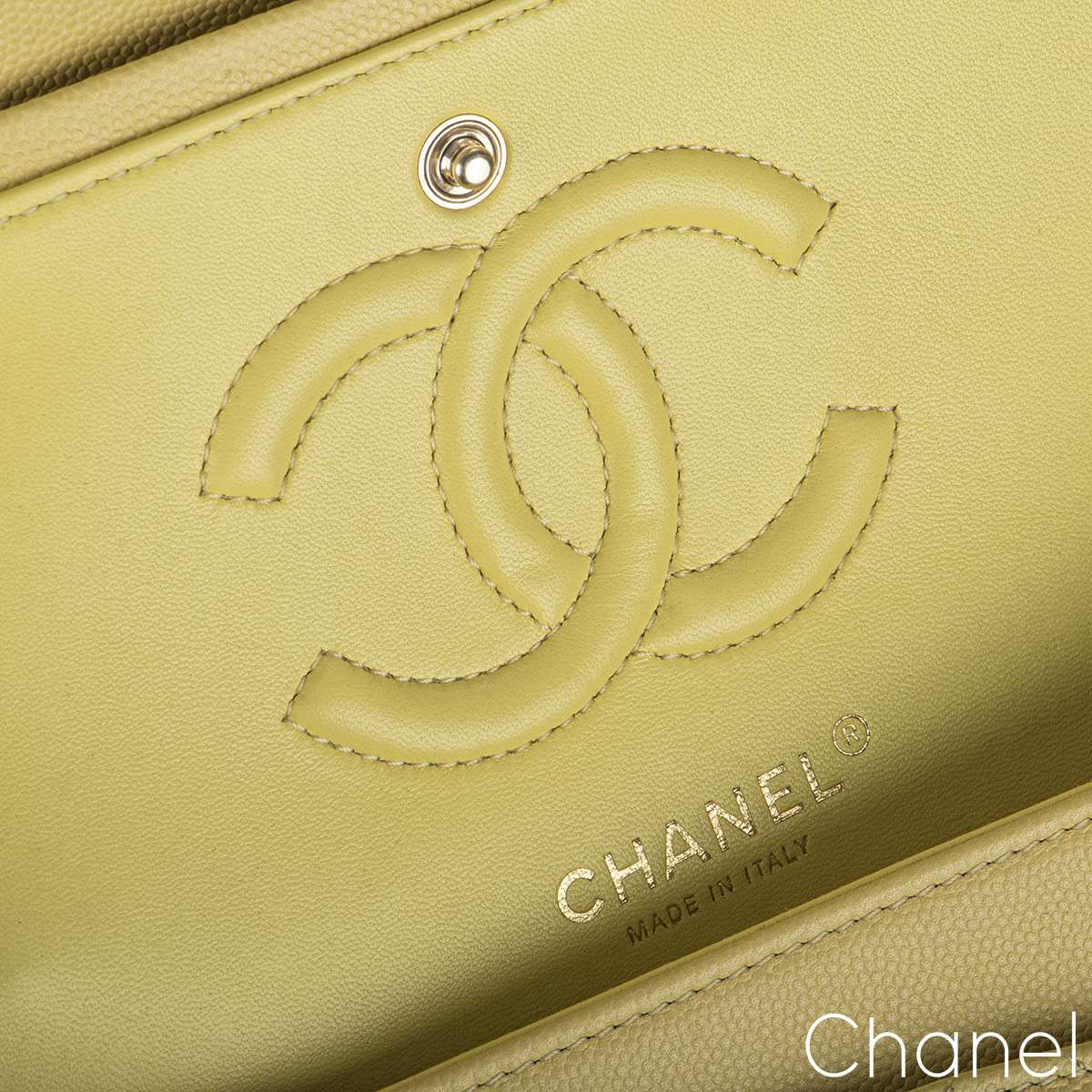 Chanel Yellow Caviar Medium Classic Double Flap Bag